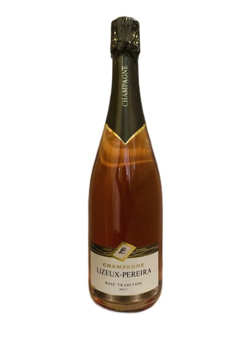 bottle of traditional rosé champagne